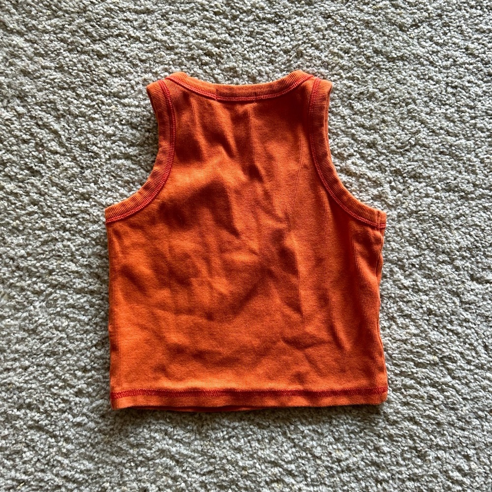 ZC&GF Bright Orange Ribbed Tank Top - Picture 3 of 3
